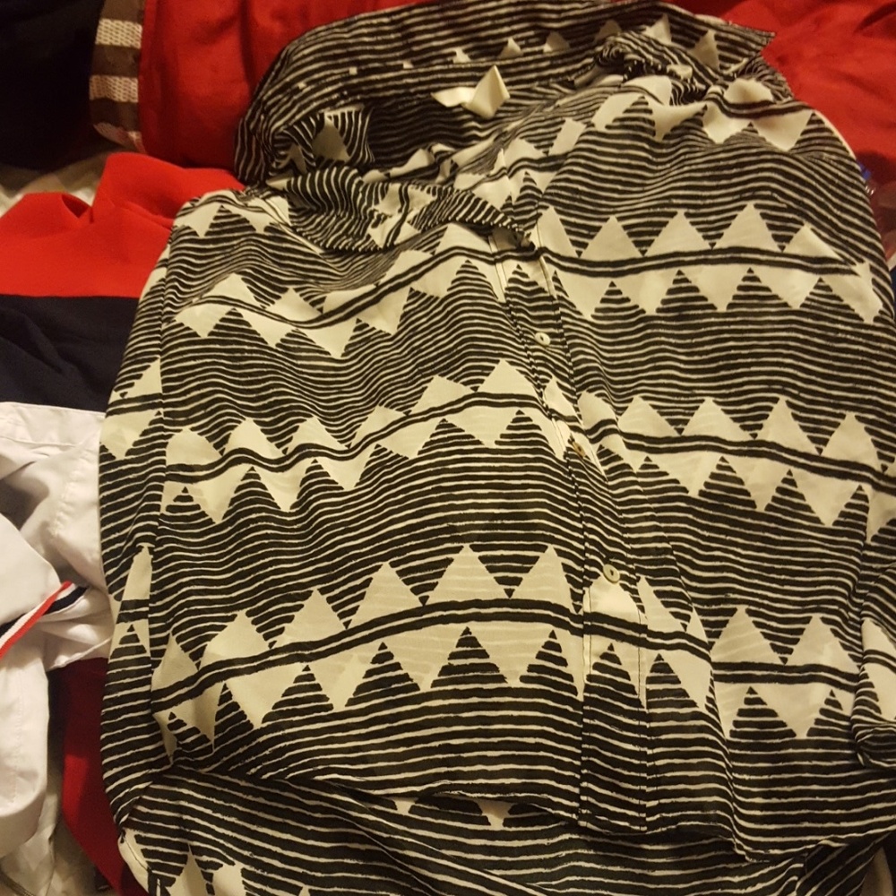 Black and white blouse